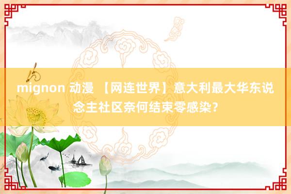 mignon 动漫 【网连世界】意大利最大华东说念主社区奈何结束零感染？