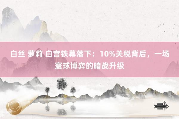 白丝 萝莉 白宫铁幕落下：10%关税背后，一场寰球博弈的暗战升级