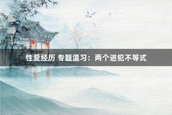 性爱经历 专题温习：两个进犯不等式